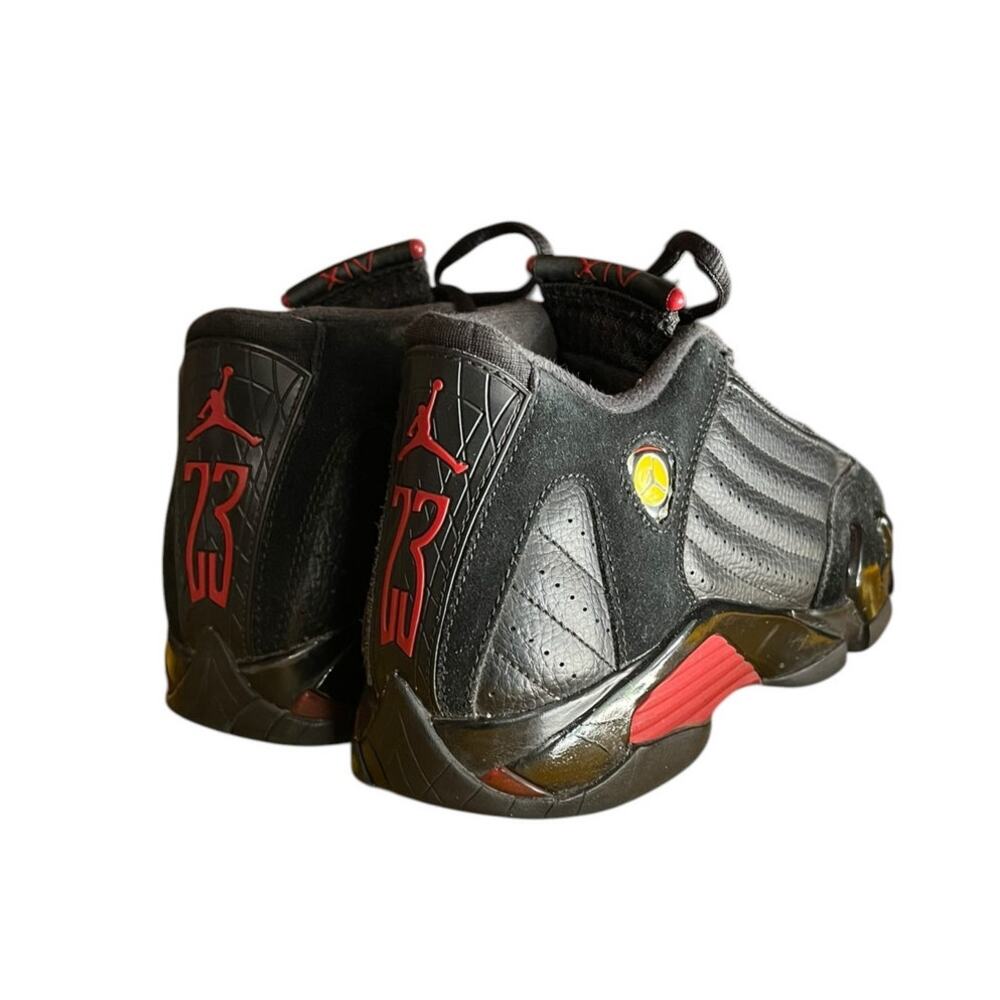 Nike Air Jordan 14 Retro "Last Shot" Basketball Sneakers Size 6Y Black Red BRED - Picture 4 of 6
